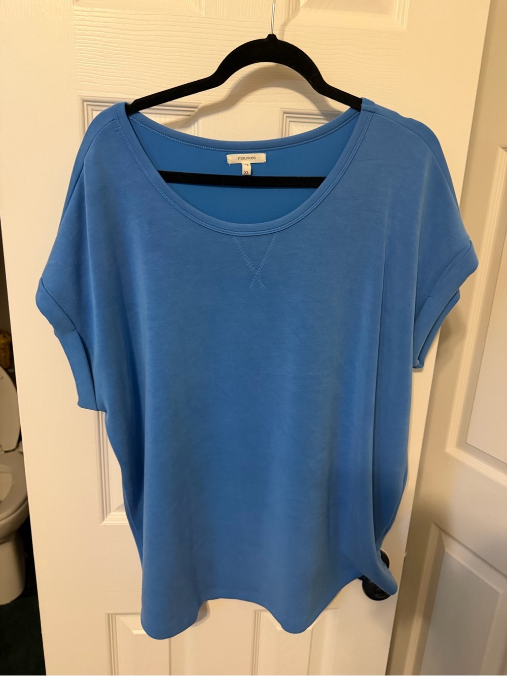 Maurices Relaxed scuba Scoop Neck Tee in Sky Blue